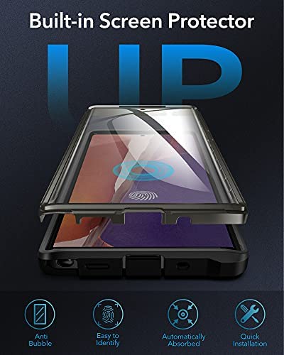 YOUMAKER Samsung Galaxy Note 20 Ultra Case with Built-in Screen Protector & Kickstand Shockproof Full Body Rugged Protective Cover for Galaxy Note 20 Ultra 5G 6.9 inch - Gun