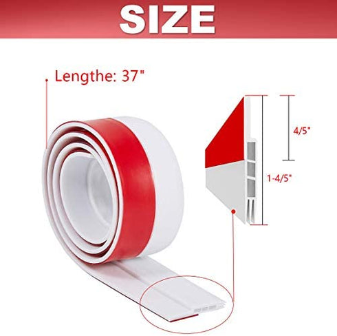 Suptikes 2 Pack Door Draft Stopper?Door Sweep for Exterior & Interior Doors,Door Bottom Seal Dust and Noise Insulation Weather Stripping Draft Guard Insulator, 1-4/5" W x 37" L,White