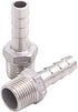 DERNORD Stainless Steel 1/2" Hose Barb x 1/2" NPT Male - Home Brew Pipe Fitting Pack of 2
