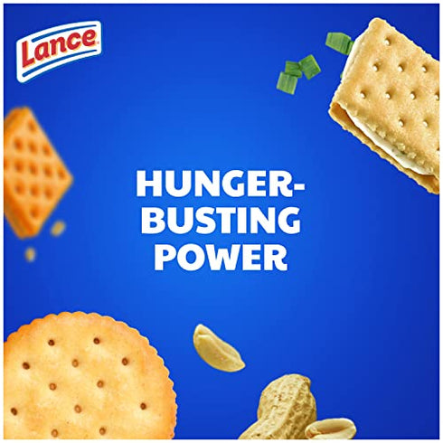 Lance Sandwich Crackers, Variety Pack, 3 Flavors, 8 Individually Wrapped Packs, 6 Sandwiches Each