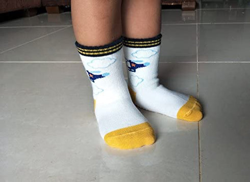RATIVE RB-71112 Non Skid Anti Slip Crew Socks With Grips For Baby Toddlers Boys