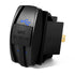 Switchtec 4.2 AMPS-Fast Dual USB Charger Rocker Switch Style Blue LED Back-lit for Boats, Side by Side, Off Road Vehicles, Recreational Vehicle