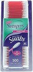 Swisspers Double Tipped Cotton Swabs 500 ea (Pack of 2)