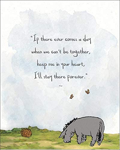 HerZii Prints Classic Winnie The Pooh Wall Art Decorations Set of 6 5x7 inch - Nursery Playroom Home Decor - Baby Shower Decorations