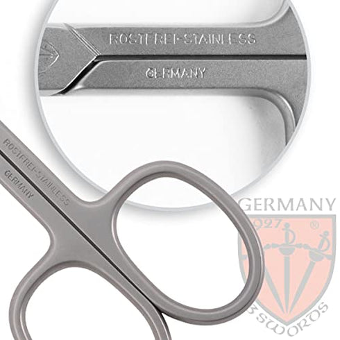 3 Swords Germany - Brand Quality Stainless Steel INOX Curved Nail Scissors (1 Piece) with case for Manicure Pedicure - Nail Care by 3 Swords - Made in Solingen Germany