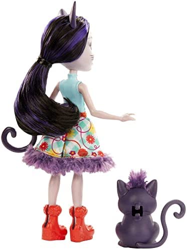 Enchantimals Ciesta Cat Doll & Climber Animal Figure, 6-inch Small Doll with Removable Skirt, Shoes, and Headpiece, Great Gift for 3 to 8 Year Olds