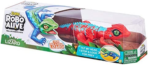 Robo Alive Lurking Lizard Series 2 Red Blue by ZURU Battery-Powered Robotic Interactive Electronic Reptile Toy That Moves (Red Blue)