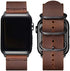 Vintage Leather Bands Compatible with Apple Watch Band 38mm 40mm 41mm 42mm 44mm 45mm 49mm,Genuine Leather Retro Strap Compatible for Men Women iWatch Ultra SE Series 8/7/6/5/4/3/2/1(Brown/Black)