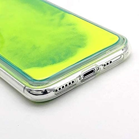VenSen Liquid Fluorescent Case for iPhone12 / iPhone 12Pro Soft TPU Luxury Glow in The Darkness Noctiluncen Luminous Neon Sand Phone case (iPhone 12 / iPhone 12 Pro, Green)