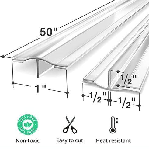 Silicone Stove Gap Cover X-Protector – 50” x 1" Guard Between Stove and Counter – Self-Adhesive Premium Counter Gap Filler – Heat Resistant Oven Counter Gap Protector – Silicone Stove Top Spill Guard