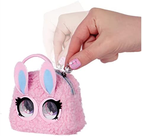 Purse Pets Micros, Fuzzy Bunny BB Stylish Small Purse with Eye Roll Feature, Kids Toys for Girls Aged 5 and Up