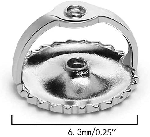 4 Pairs Screw Earring Backs,18K Gold Plated Sterling Silver Screw on Earring Backs Replacements for Diamond Earring Studs, Hypoallergenic Secure ScrewBacks for Threaded Post .032"