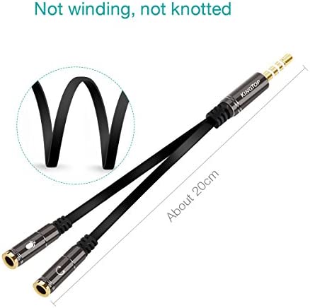 KINGTOP 2 Pack 3.5mm Combo Audio Adapter Cable for PS4,PS5,Xbox One,Tablet,Mobile Phone,PC Gaming Headsets and New Version Laptop