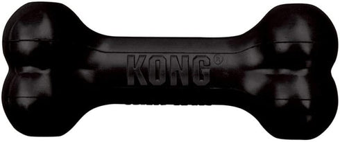 KONG - Extreme Goodie Bone - Durable Rubber Dog Bone for Power Chewers, Black - for Large Dogs
