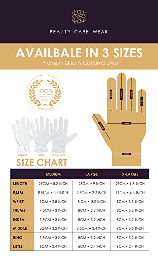 White Gloves XL (10 Pair) - Cotton Gloves for Eczema, Cotton Gloves for Dry Hands, White Cotton Gloves for Women, Spa Glove, Lotion Glove, Sleeping Glove