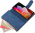 LOWPZNVE Wallet Case for TCL 10 5G UW Verizon,TCL 10 5G UW Case,Leather Handbag Zipper Pocket Card Holder Slots Wrist Strap Flip Protective Phone Cover for TCL 10 5G UW (Blue)