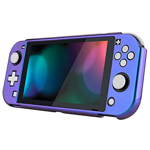 eXtremeRate PlayVital Glossy Chameleon Purple Blue Protective Case for Nintendo Switch Lite, Hard Cover Protector for Nintendo Switch Lite - 1 x Black Border Tempered Glass Screen Protector Included