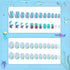48Pcs Press on Nails for Kids Full Cover Short Fake Stick on Nails for Girls False Nails Lovely Children Gift Nail Art Decoration (Blue Ocean)