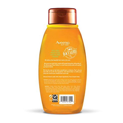 Aveeno Apple Cider Vinegar Sulfate-Free Shampoo for Balance & High Shine, Daily Clarifying & Soothing Scalp Shampoo for Oily or Dull Hair, Paraben & Dye-Free, 12 Fl Oz