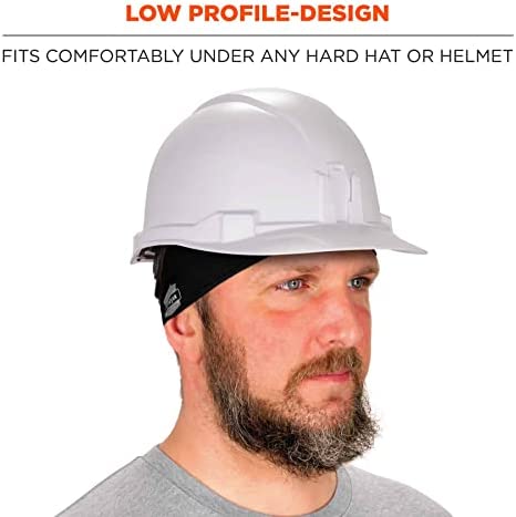 Ergodyne Chill Its 6634 Cooling Headband, Sports Headbands for Men and Women, Moisture Wicking, Black