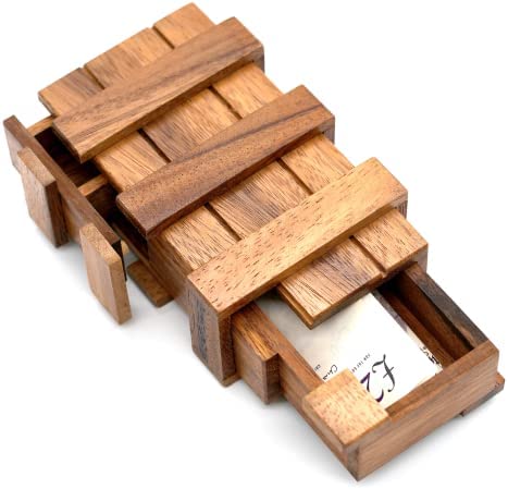 BSIRI Secret Puzzle Box for Adults Magic Money Holders for Adults and Card Wooden Secret Compartments Gift Cards Case Holder Japanese Puzzle Boxes Case Gifts