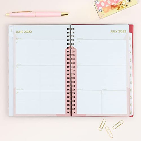 Blue Sky 2022-2023 Academic Year Weekly & Monthly Planner, 5" x 8", Flexible Cover, Wirebound, Cali Pink (130621-A23)