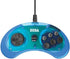 Retro-Bit Official Sega Genesis USB Controller 6-Button Arcade Pad for Sega Genesis Mini, PS3, PC, Mac, Steam, Switch - USB Port - (Clear Blue)