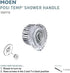 Moen 100710 Posi-Temp One-Handle Tub and Shower Replacement Knob Handle Kit, White and Chrome Knob Insert