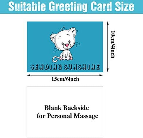 30 Pieces Cards Cute Animal Cards Thinking of You Greeting Cards Assortment, Miss You Cards with Envelopes Friendship Blank Greeting Cards for All Occasions, 10 Designs (Animal Style)