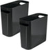 mDesign Plastic Small Trash Can 1.5 Gallon/5.7 Liter Wastebasket, Garbage Container Bin w/Handles for Bathroom, Kitchen, Home Office Holds Waste Recycling,10" H, Aura Collection - 2 Pack - Black