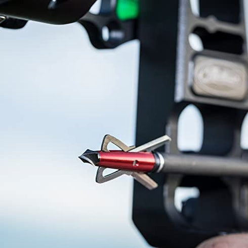 RAGE Chisel Tip 2 Blade Broadhead, 100 Grain with Shock Collar Technology - 3 Pack, Red, Model:65100