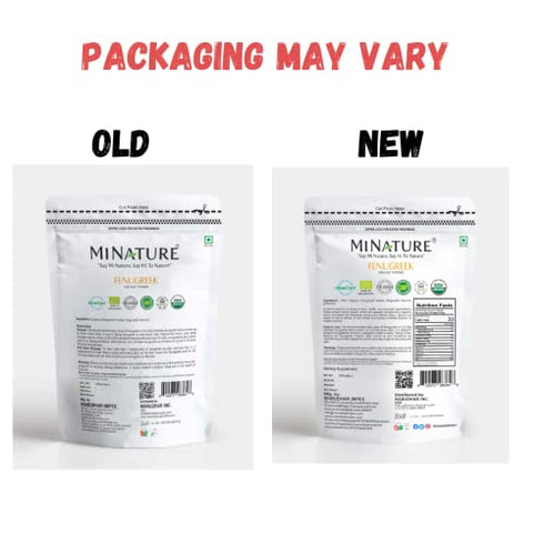 mi nature USDA CERTIFIED Organic Fenugreek Powder (TRIGONELLA FOENUM)(100% NATURAL , ORGANICALLY GROWN ) (227g / (1/2 lb) / 8 ounces) - Resealable Zip Lock Pouch