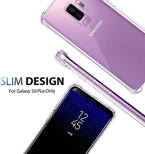 Galaxy S9 Plus Case Crystal Clear Shockproof Bumper Protective Phone Cover for Samsung Galaxy S9+ Transparent Pure TPU Skin for Men Women Girls Flexible Rubber Silicone