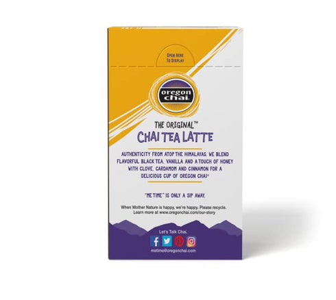Oregon Chai Original Chai Tea Latte Single Serve Powdered Mix, 8 Count (Pack of 1)