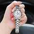 OLEVS Women Watches Gold Silver Stainless Steel Waterproof Analog Large Easy Reader Day Date Watches