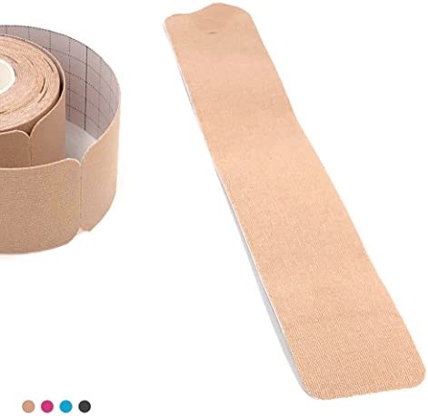 Kinesiology Tape Pro Athletic Sports. Knee, Ankle, Muscle, Kinetic Sport Dynamic, Physical Therapy. Strong-Rock Breathable h2o Resist Cotton.Roll,pre-Cut 10 in Strip -Beige