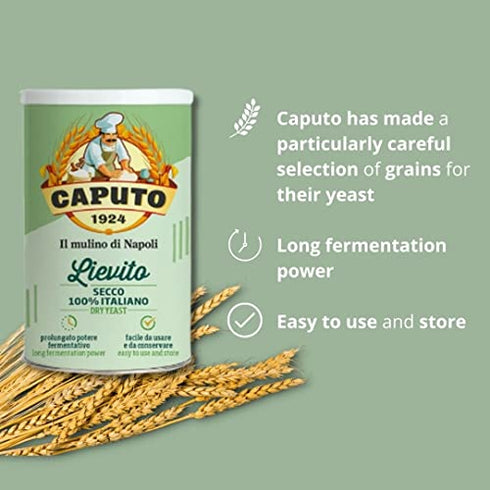 Antimo Caputo Lievito Active Dry Yeast 3.5 Ounce Can - Made in Italy - Perfect with 00 Flour