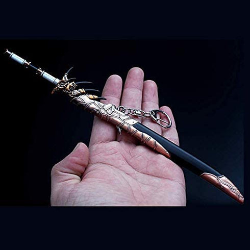 Monster Hunter World Iceborne Metal Monster Rathalos Sword Weapon Model Action Figure Arts Toys Collection Gift Party Supplies Present Kids (Bronze)