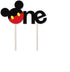 Awyjcas Mickey Mouse 1st Birthday Banner, Handmade First Birthday Highchair Banner Photo Props Party Decorations Supplies Mickey Mouse Cake Topper Hat 3 Pcs
