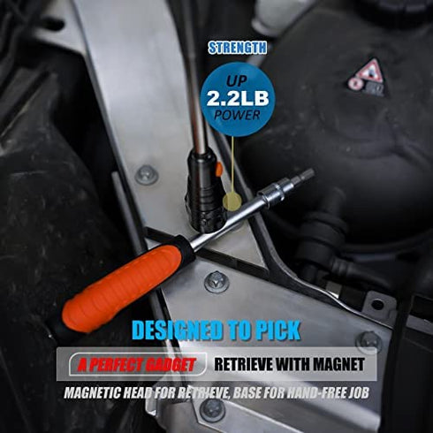 VIBELITE Extendable Magnetic Flashlight with Telescoping Magnet Pickup Tool-Cool Gadgets Gifts Idea & Valentines Day Birthday Gifts For Men, Husband, Dad, Father, Mechanic, Tech, Handyman, Him, Women