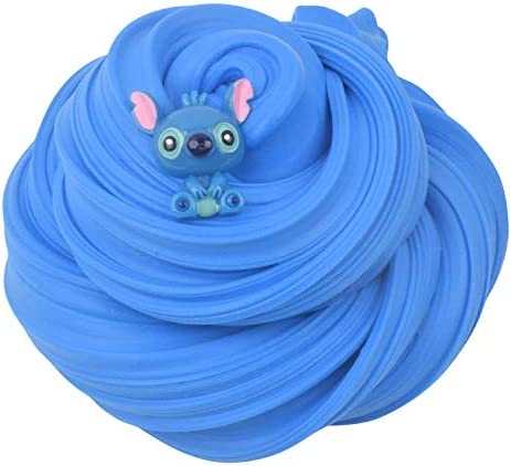 4 Pack Butter Slime Kit with Blue Stitch, Peach, Pineapple and Mint Charms, Scented DIY Slime Supplies for Girls and Boys, Stress Relief Toy for Kids Education, Party Favor, Gift and Birthday