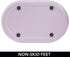 mDesign Slim Oval Metal Trash Can, Small Wastebasket, Garbage Receptacle Bin for Bathrooms, Powder Rooms, Kitchens, Home Offices - Light Purple