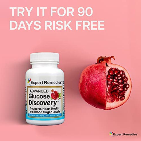 Expert Remedies Advanced Glucose Discovery - Blood Sugar Supplement - Lowers A1c Levels & Supports Healthy Cholesterol - Diabetes Control Formula - Improves Heart Health Metrics - 90 Vegan Capsules