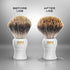 BRV MEN 100% Pure Badger Shaving Brush LARGE (24mm knots) - Heavy Resin Handle - Use with Double-Edge Safety Razor, Straight Razor and Shaving Bowl - White