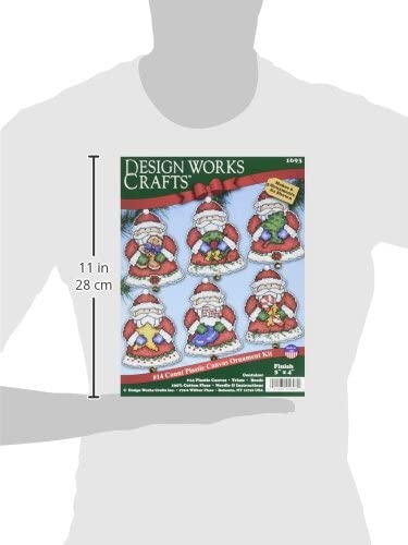 Tobin Santa Ornaments Plastic Canvas Kit, 3 by 4-Inch, Set of 6