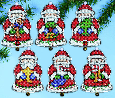 Tobin Santa Ornaments Plastic Canvas Kit, 3 by 4-Inch, Set of 6
