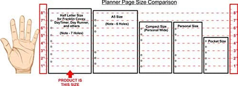 Classic Size Blank Pages, Sized and Punched with 7 Holes for 7-Ring Notebooks Such as Franklin, etc. (5.5" x 8.5")
