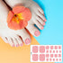 352 Pieces 16 Sheets Gradient Marble Full Toe Wraps Stickers Adhesive Toe Nail Wraps DIY Glitter Toe Nails Manicure Decals with 2 Pieces Nail Files for Women Girls Nail Art