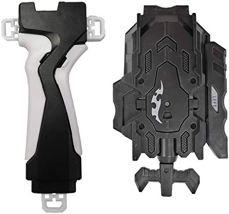 Speder Bey Gyro Blades Launcher and Grip , Light Sparking Battling Burst String Launcher Gyro Left&Right LR Spin Top Compatible with All Bey Burst Series Bey Battling Bey(Black)