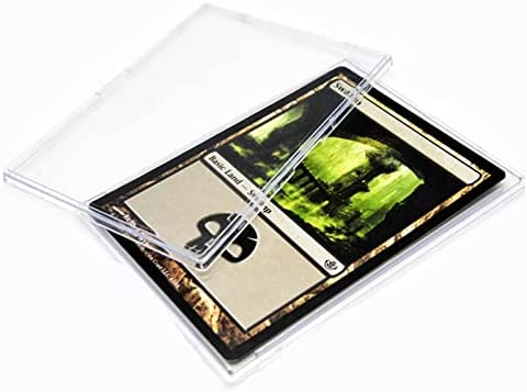 Tpoael Cards Sleeves Top Loaders 10 Hard Acrylic Card Protector Clear Card Brick + 2 Display Stand Fit for Trading Cards,Standard Sports Cards,Baseball Card Holder Cases Collectibles White